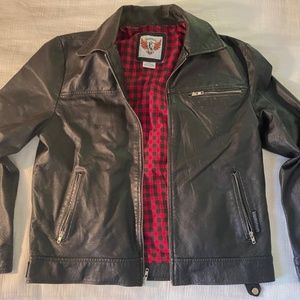 Knuckle Heads  Brand Mens Leather Moto Jacket Size Medium